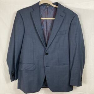 Indochino Mens 38S READ Navy Blue 100% Wool Custom Blazer Event Formal Business